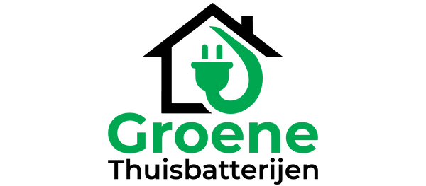 Logo van Groene Thuisbatterijen met huis en stekker