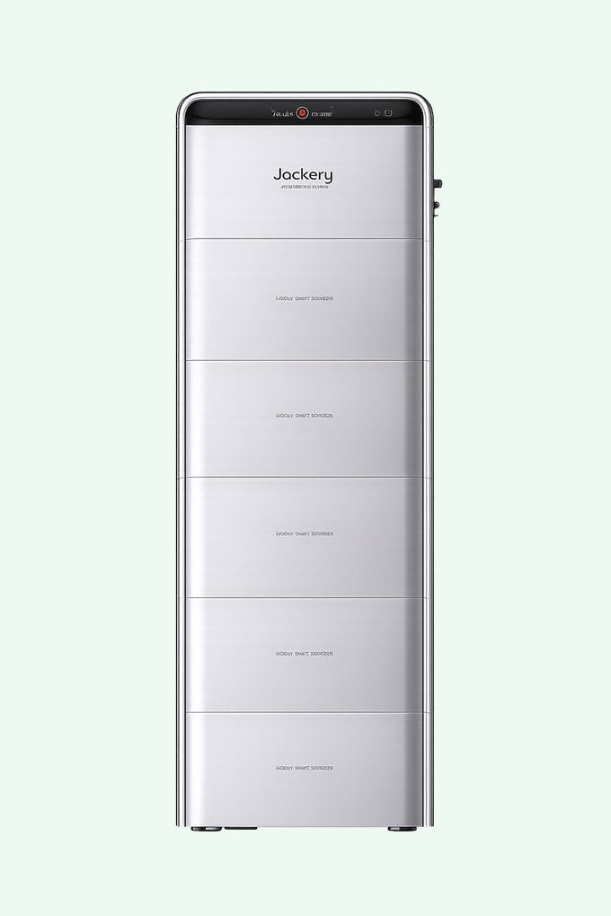 Jackery SolarVault 3 Pro Max AC thuisbatterij met vijf gestapelde batterijmodules